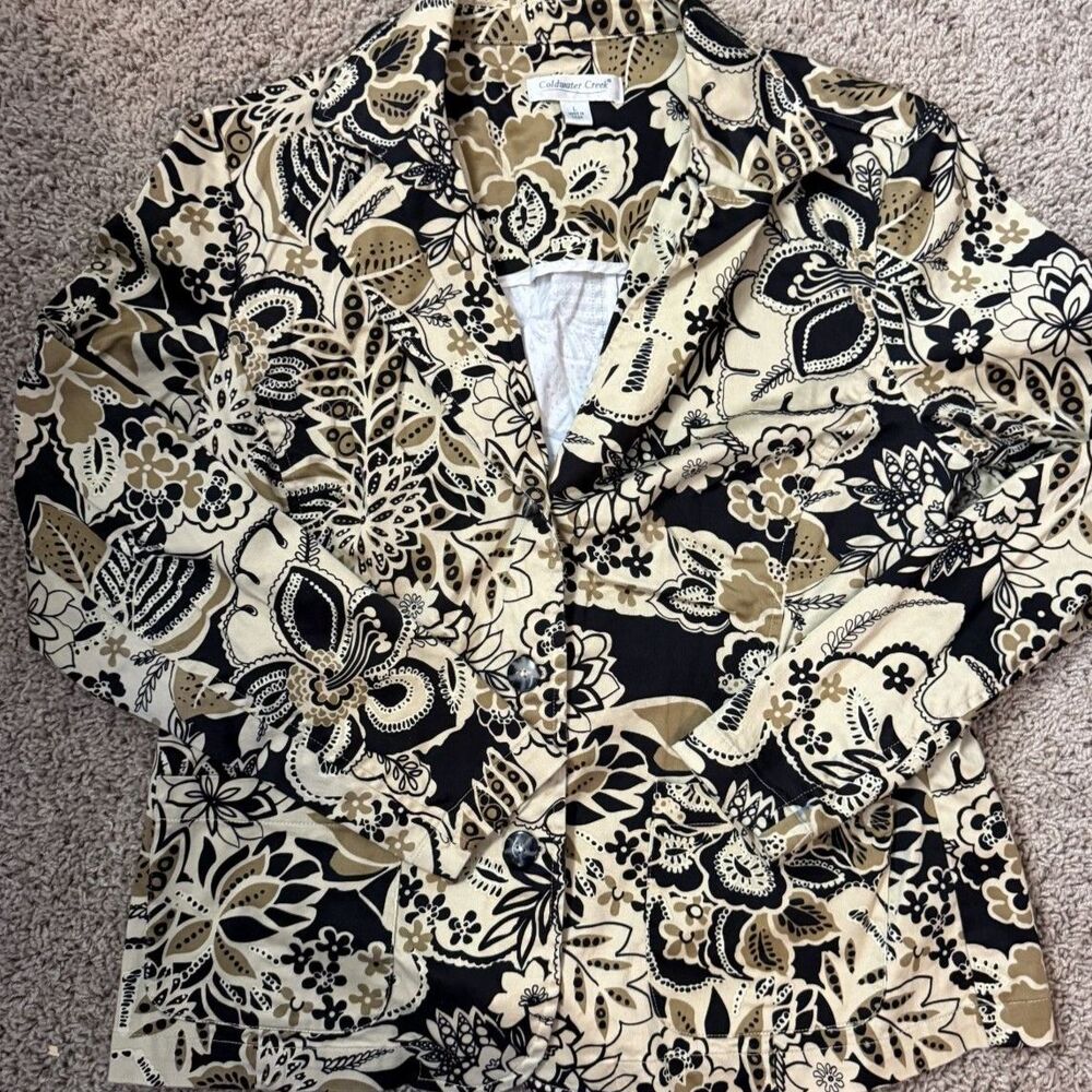 Vintage Vibe Coldwater Creek Floral Light Blazer Jacket